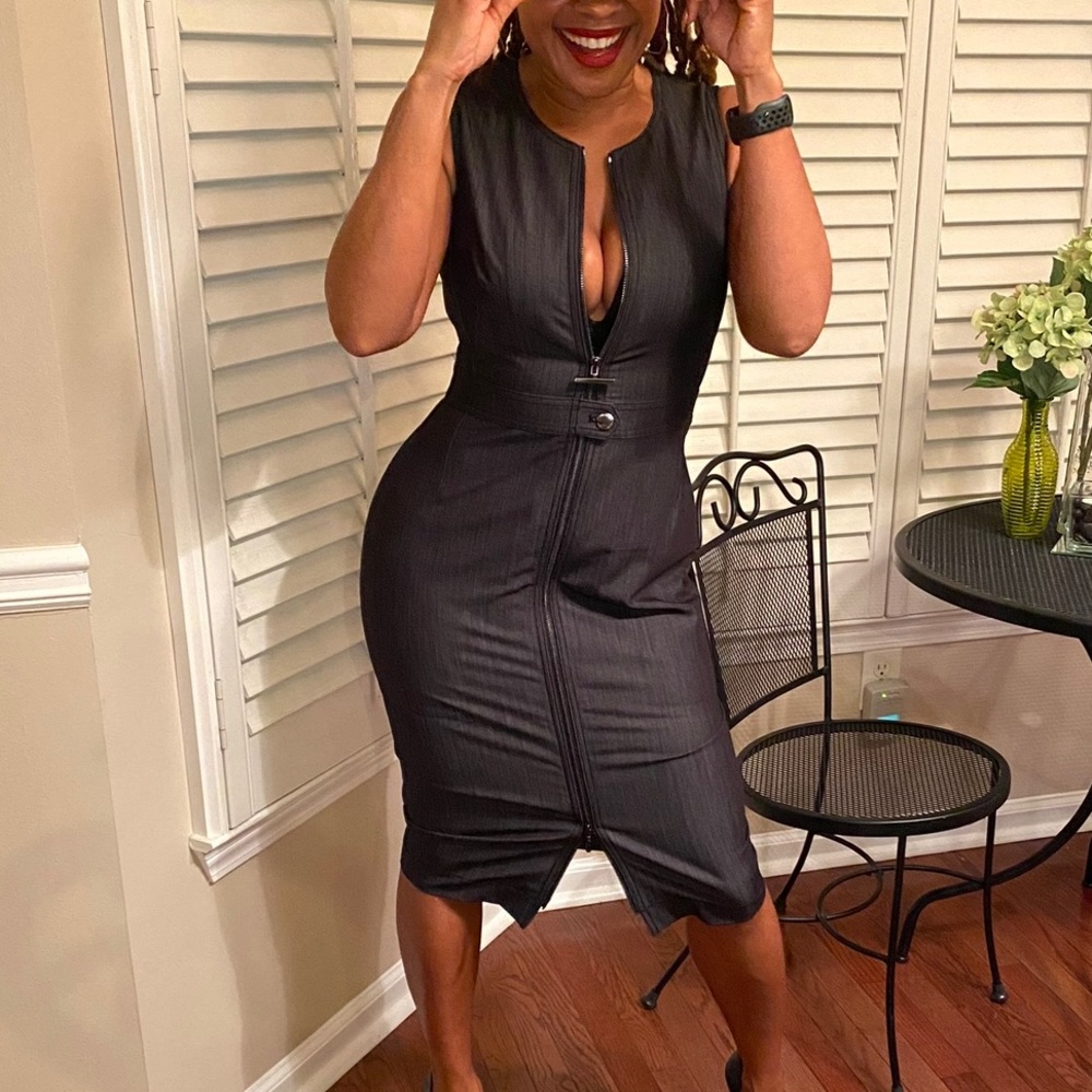 Dark Gray Denim Stretch Dress Size 6